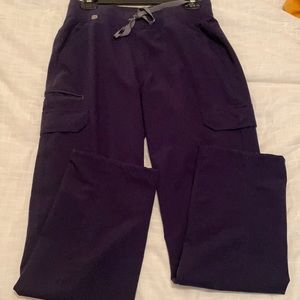 FIGS navy blue cargo scrub pants